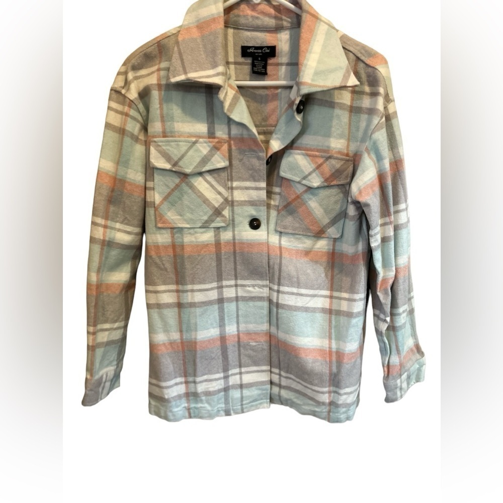 Anna Cai plaid button front shaket top size S - Picture 4 of 9